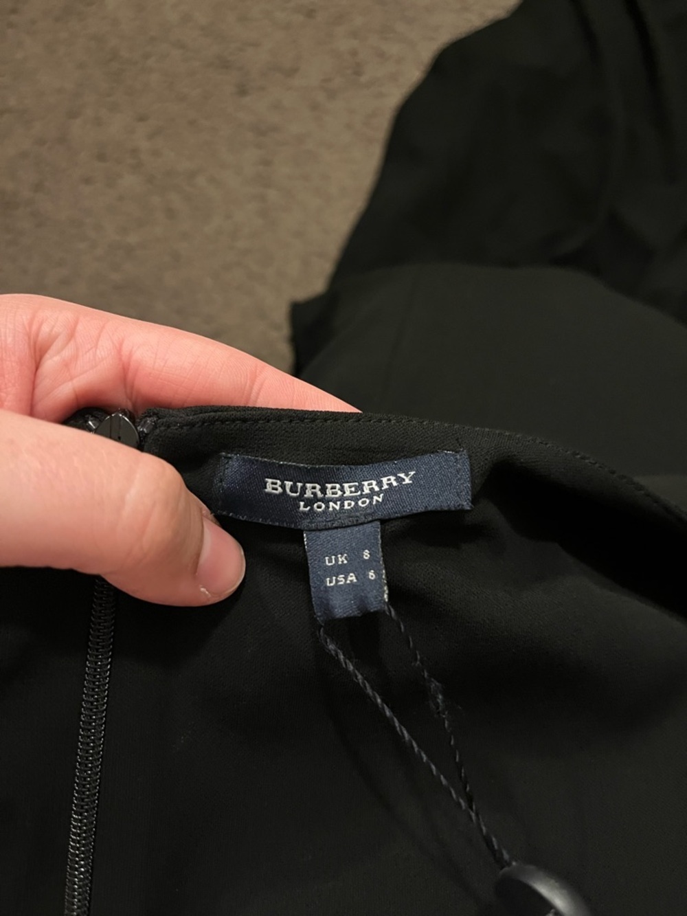 Burberry London Black Scoop Neck Midi Dress NWT - Picture 6 of 8